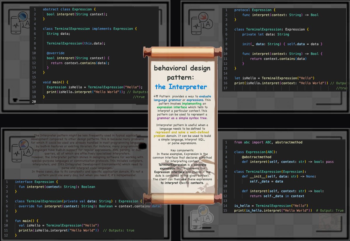 GQlesha's tweet image. #coding, #designPattern, #theInterpreter