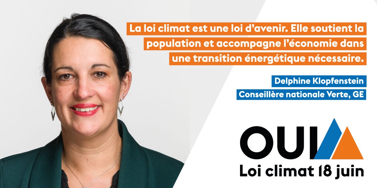 Oui à la Loi climat (@loiclimat) on Twitter photo La #loiclimat bénéficie du soutien d’une large alliance politique, allant des Vert-e-s au PLR. Delphine Klopfenstein, conseillère nationale Verte (GE), fait partie de nos nombreux soutiens ! Soutenez vous aussi la loi: oui-loi-climat.ch/participer/
<a href="/dklopfensteinb/">Delphine Klopfenstein Broggini</a> <a href="/vertsgenevois/">Les Vert·e·s genevois·es</a> La #loiclimat bénéficie du soutien d’une large alliance politique, allant des Vert-e-s au PLR. Delphine Klopfenstein, conseillère nationale Verte (GE), fait partie de nos nombreux soutiens ! Soutenez vous aussi la loi: oui-loi-climat.ch/participer/
<a href="/dklopfensteinb/">Delphine Klopfenstein Broggini</a> <a href="/vertsgenevois/">Les Vert·e·s genevois·es</a>