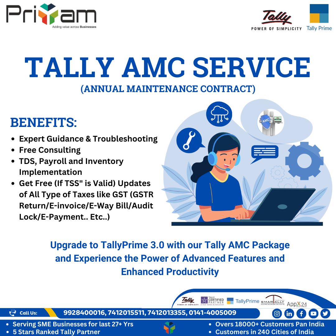 📊 Upgrade to TallyPrime 3.0 and Unleash the Power of Advanced Features with our Tally AMC Package! 🚀 
.
.
#tallyoncloud #businesssolutions #efficiencyboost #flexibleaccess #secureinfrastructure #elevateyourbusiness #tallyprime #TallyPrime3.0 #newtallyprime #businesssoftware