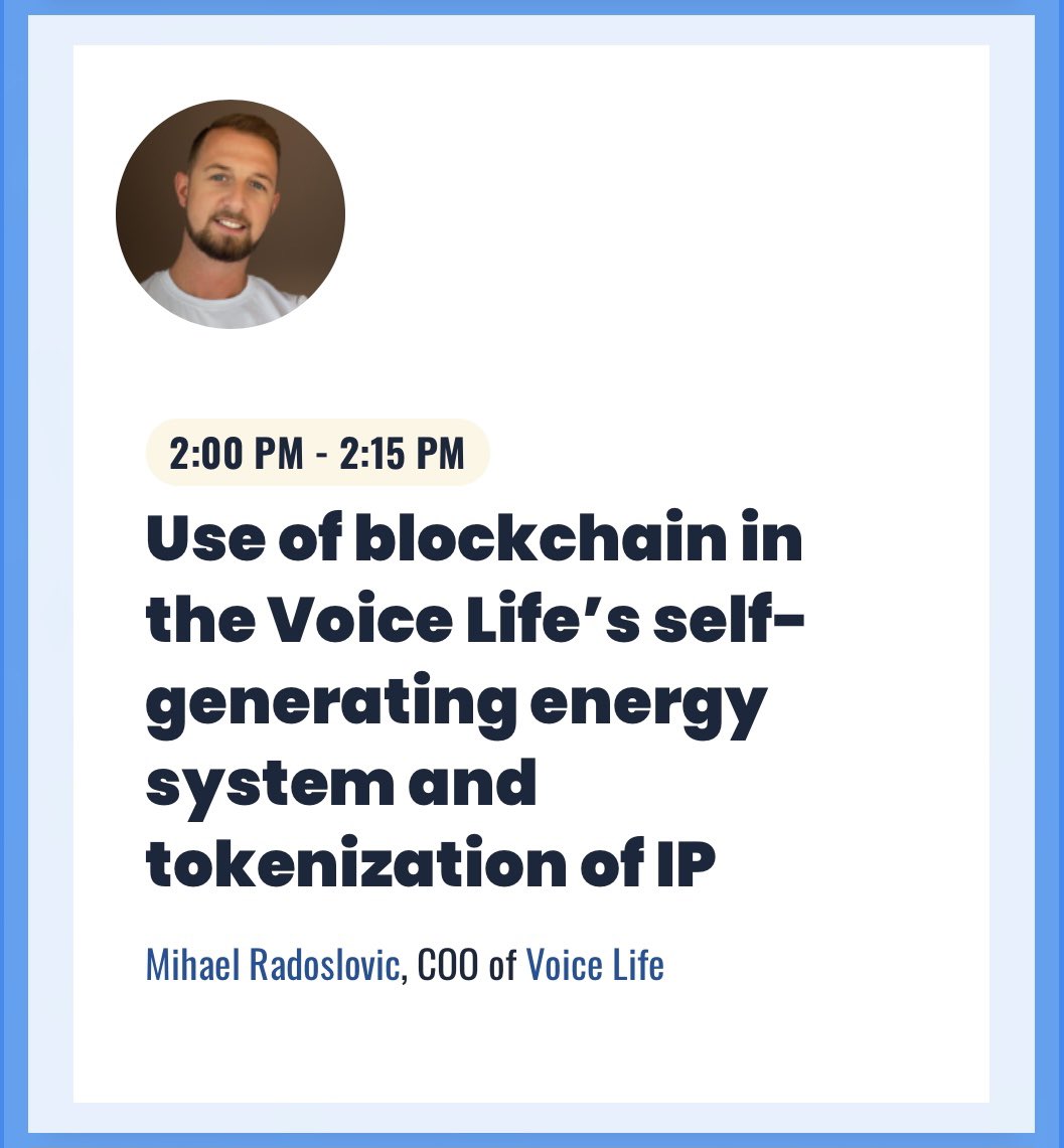 Who will attend @berlinweb3com this weekend?

I will be speaking about innovative technology and IP tokenization, make sure to be there at 2pm 😎

<a href="/voicelifetech/">Voice Life</a> and <a href="/vergecurrency/">VergeCurrency $XVG</a> will have a booth at the event, stop by and say hi!

#Berlin $XVG #crypto #blockchain #tech #Web3