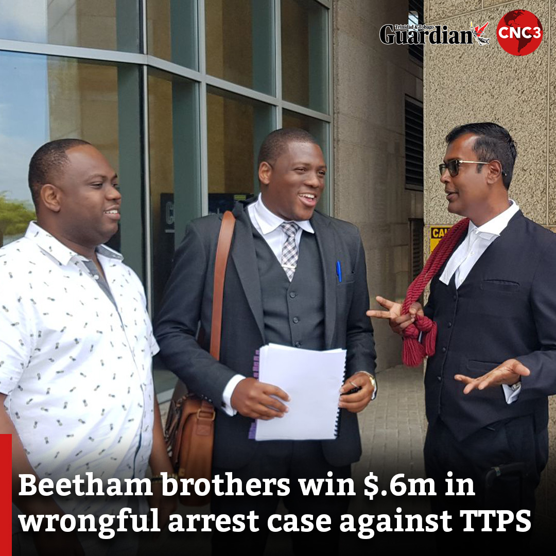 CNC3TV's tweet image. Community activist and attorney-at-law Kareem Marcelle and his two older brothers have won a collective $.6 million from the state in a wrongful arrest and assault and battery case against the T&amp;amp;T Police Service.

Read more:
guardian.co.tt/news/beetham-b…