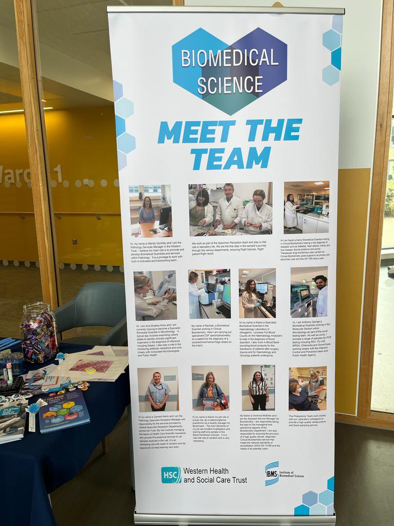 Getting  Biomedical Science day  off to a start <a href="/WesternHSCTrust/">Western Trust</a> unveiling our new poster funded by <a href="/IBMScience/">IBMS #AtTheHeartOfHealthcare</a> biomedical science day fund.