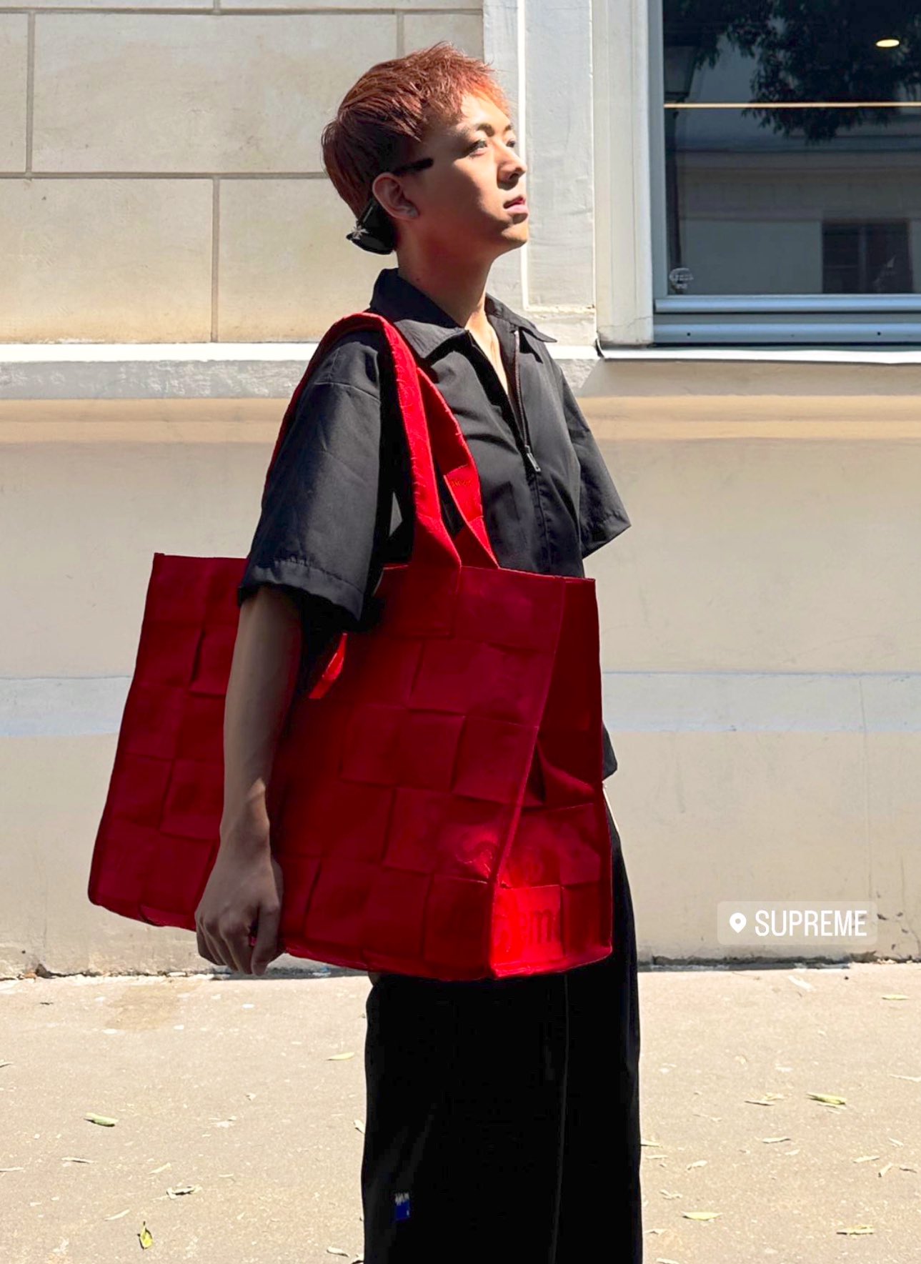 Supreme Woven Large Tote Bag RED | gulatilaw.com