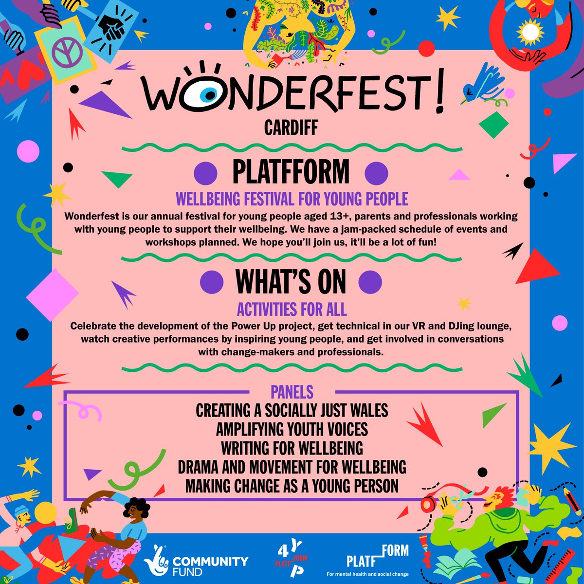 We are so looking forward to #Wonderfest in #Cardiff this Sunday and welcoming our wonderful guests including young people, @childcomwales @lynne_neagle @DebbieAustinSW @shavtaj @YouthCardiff @_thisplace_arts @tayloredmonds 🗓️11/06 📍Glamorgan Cricket Ground, Sophia Gardens