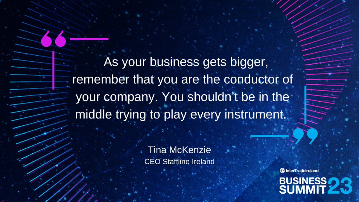 LIVE: Tina McKenzie is CEO of @StafflineIre, and is participating in panel 3, providing valuable insight into what it takes to become a great leader and advice for founders and CEOs on building a strong team at today’s #ITIBizSummit23.