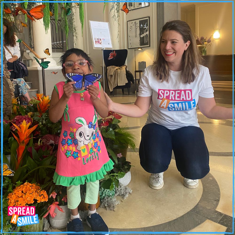 Earlier this week, our friends @CorinthiaLondon invited two of the families we support to visit them and the beautiful Butterfly Tree the hotel has installed to raise awareness and funds for Spread a Smile. It was such a special afternoon full of so much joy.