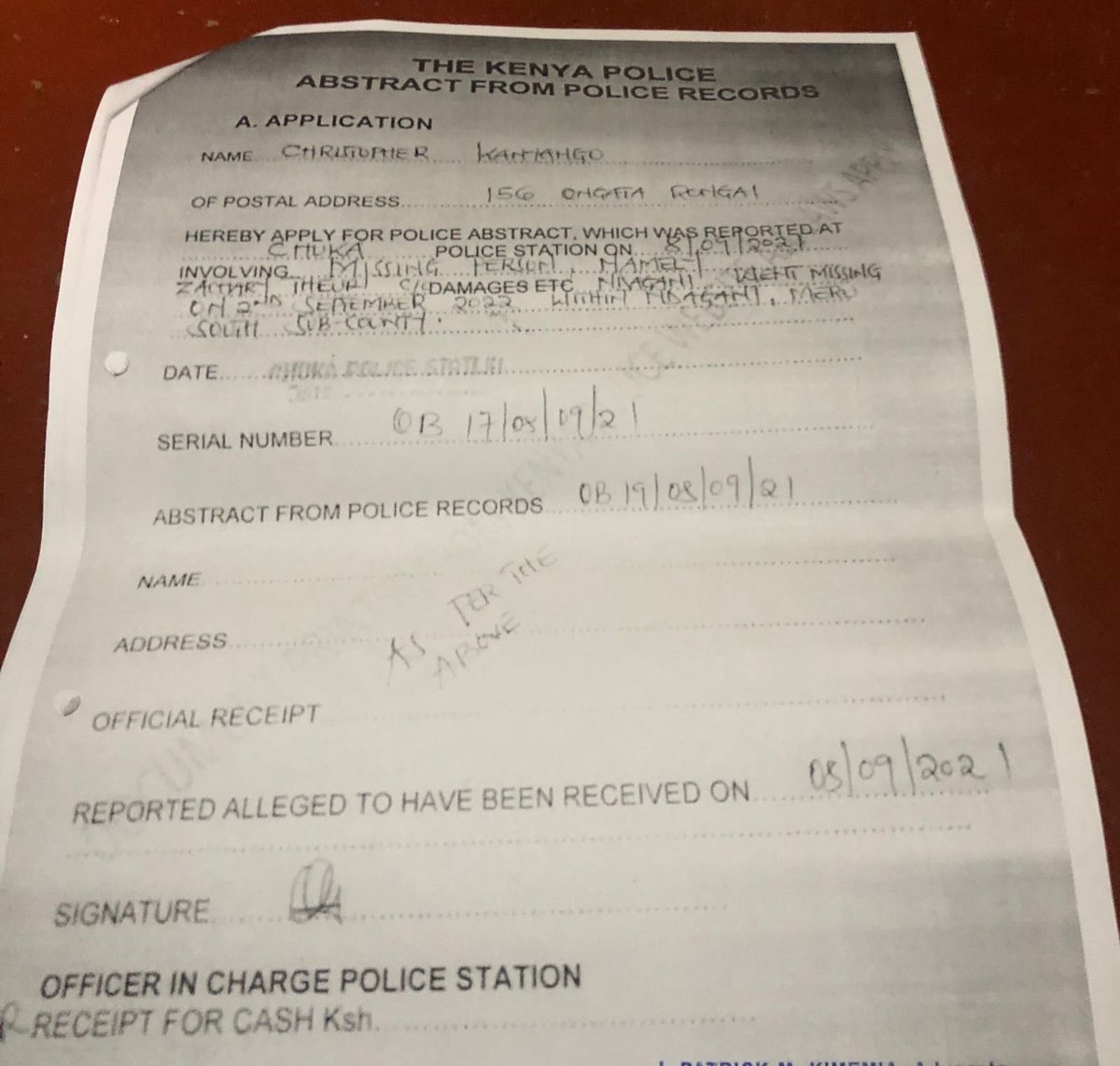 Zachary Theuri was last seen on 8/9/2021. The family had made an attempt to look for him but we understand that he’s yet to be found. It’s almost 2 years now.