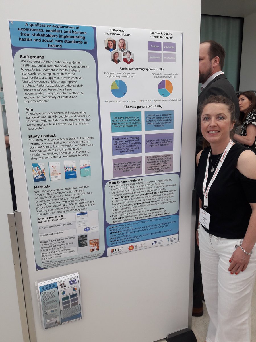HIQA's tweet photo. Our PhD Student, Yvonne Kelly, is presenting a poster and ‘lightning talk’ at the @impact_swiss Event 2023 in Basel, Switzerland today. 

The theme of the conference is 'Creating a new normal: Enhancing the relevance of implementation science for society.' https://t.co/0MllaMhRfw