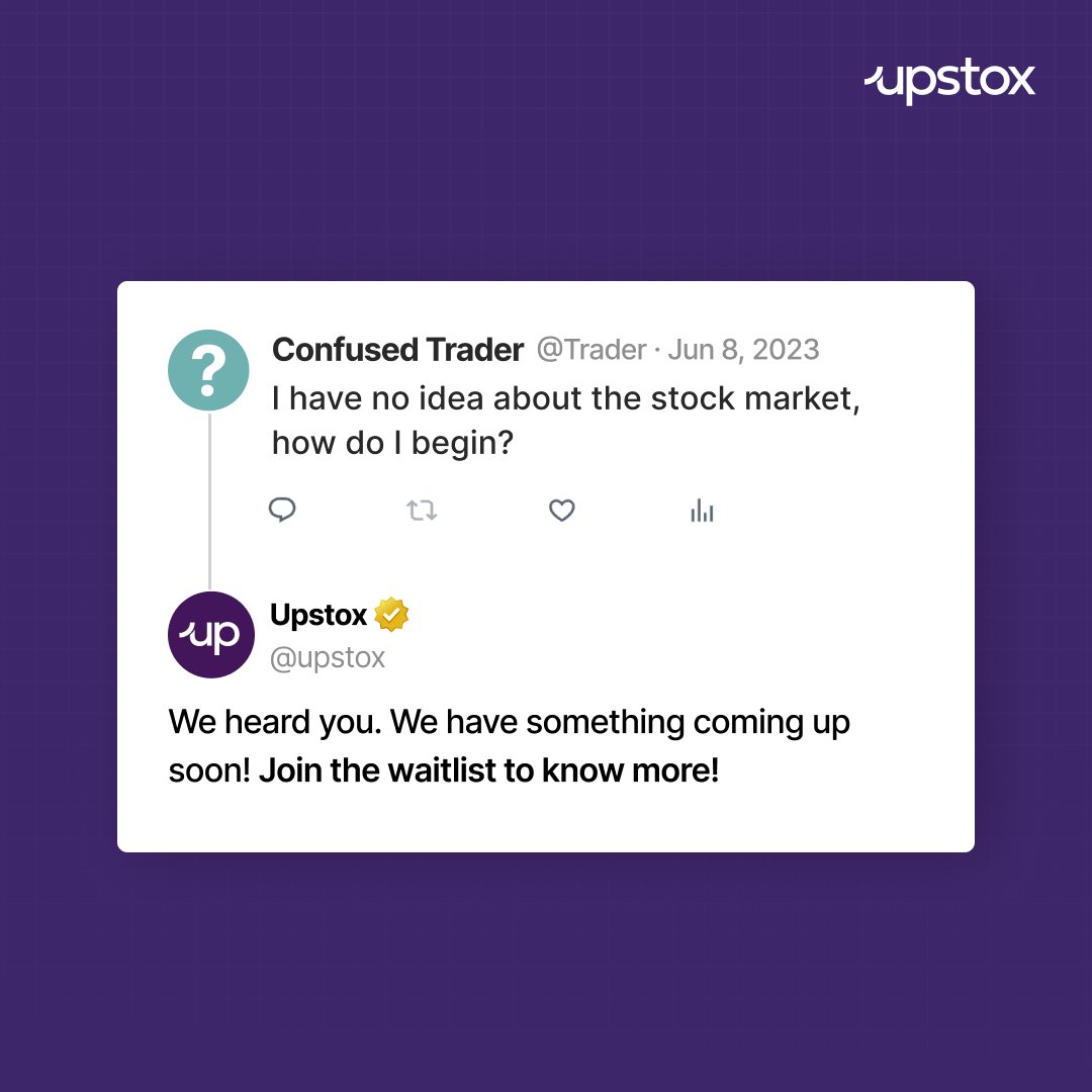 upstox's tweet photo. Upstox is launching an online course for absolute beginners. Join our waitlist to register for the new online course - ‘Introduction to Stock Market’.
If we were you, we wouldn’t miss out on this! Sign up now: https://t.co/eFATGNMm9l
#learnwithupstox #StockMarketindia #trading https://t.co/XrhD2l5NjD