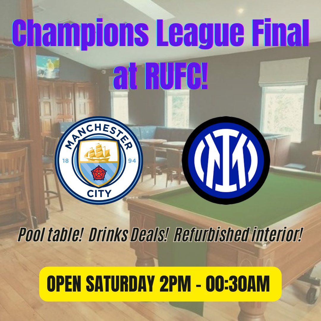 RahenyUnitedBar's tweet photo. ⚽ | 𝘾𝙝𝙖𝙢𝙥𝙞𝙤𝙣𝙨 𝙇𝙚𝙖𝙜𝙪𝙚 𝙁𝙞𝙣𝙖𝙡!

Join us this Saturday for the final showdown in the race for the ultimate European crown! 🏆

🤝 #SupportLocal https://t.co/bfMsIHDNXq
