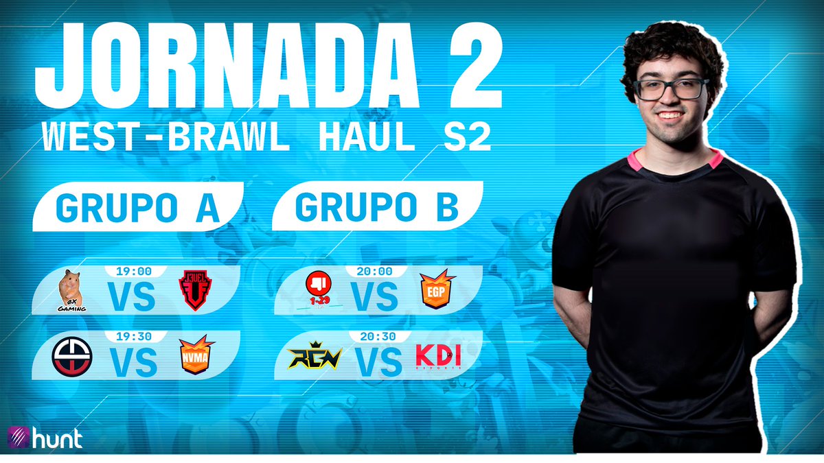 🔊 | ¡ JORNADA 2 - SA WEST ! 

🪧 Grupo A : 
<a href="/_oXGaming/">øX Gaming 🏳️‍🌈</a> 🆚 <a href="/LevelEsports_BS/">Level Esports 🎮</a> 
<a href="/_LeaveNoWitness/">LeaveNoWitness💢</a> 🆚 #NVMA F/A

🪧 Grupo B : 
#1_29Team  🆚 #EggPlantPie
<a href="/ReconicEsports/">Reconic Esports</a> 🆚 <a href="/KDIesports/">KDI Esports❣️</a> 

🪧 Trasmisión: 
🇪🇦 twitch.tv/tatofox9
🇧🇷 twitch.tv/wcalixtoo

#BrawlHaul #BrawlStars