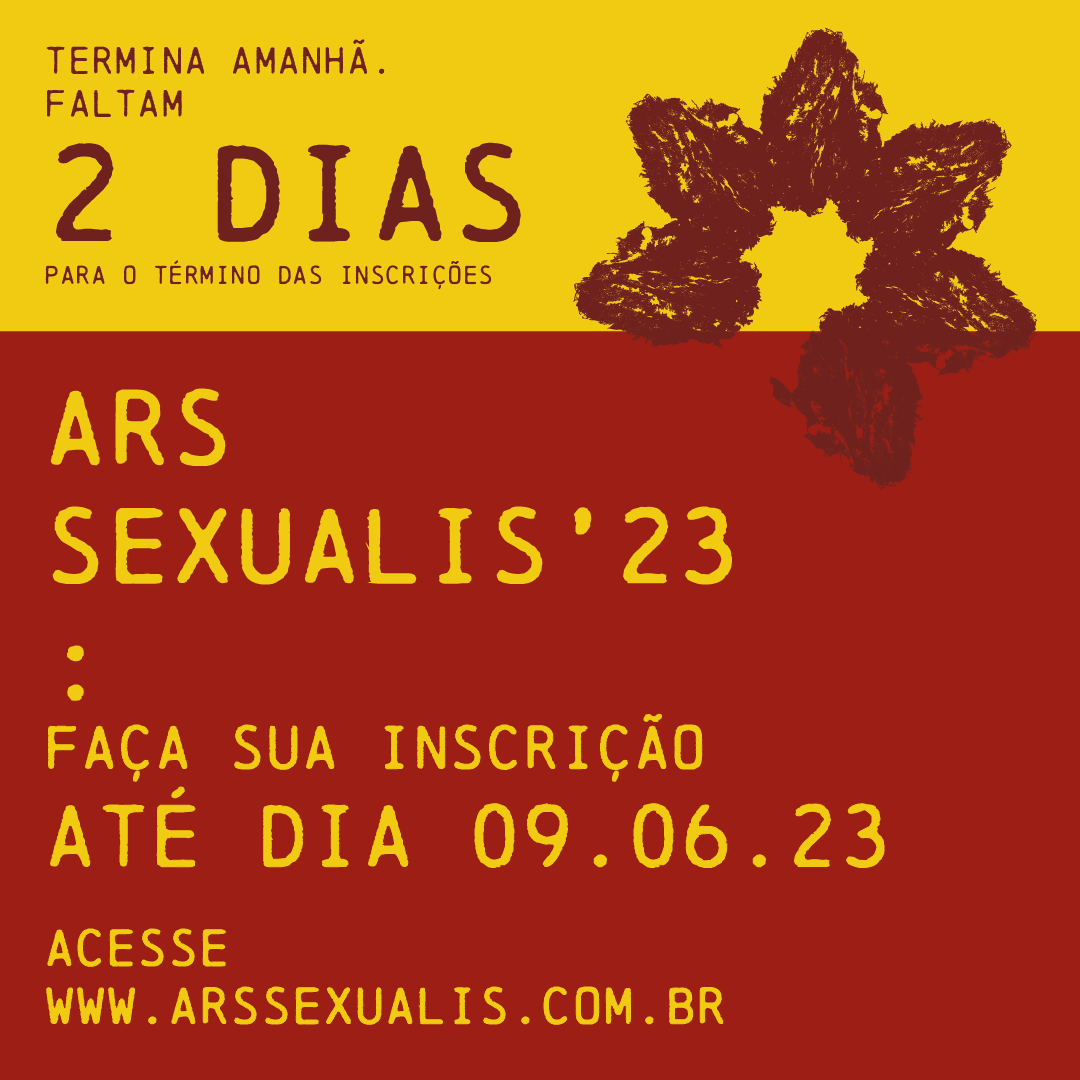ArsSexualis's tweet photo. As inscrições para o Ars Sexualis 2023 já começaram e ficam abertas até dia 09 de junho. Participe. Faça sua inscrição. Baixe o template disponível no nosso site e submeta seu arquivo: https://t.co/UvxoNCvKhg https://t.co/fyvWya30U1