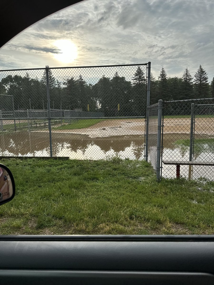 No Summer Rec T-Ball or Softball this morning due to wet field conditions