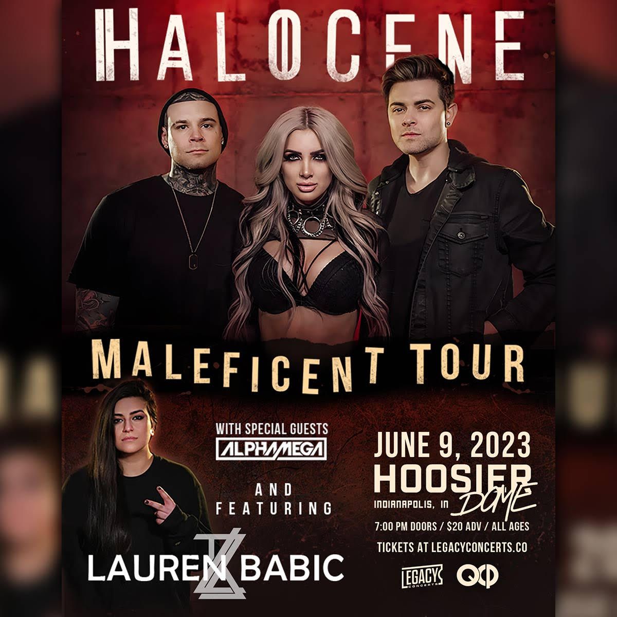 See you tomorrow night at @hoosierdome317 for @Halocene: Maleficent Tour with @alphamegamusic and @laurenbabic!! Grab your tickets now at legacyconcerts.co!