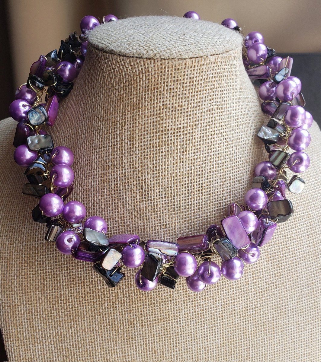 New in my <a href="/RzlStores/">Rae</a> #jewelleryshop,  handmade clustered mixed bead bib choker #Necklace. Perfect for weddings, proms and special occasions.  #ShopIndie 
Free UK Delivery 

etsy.com/listing/149914…