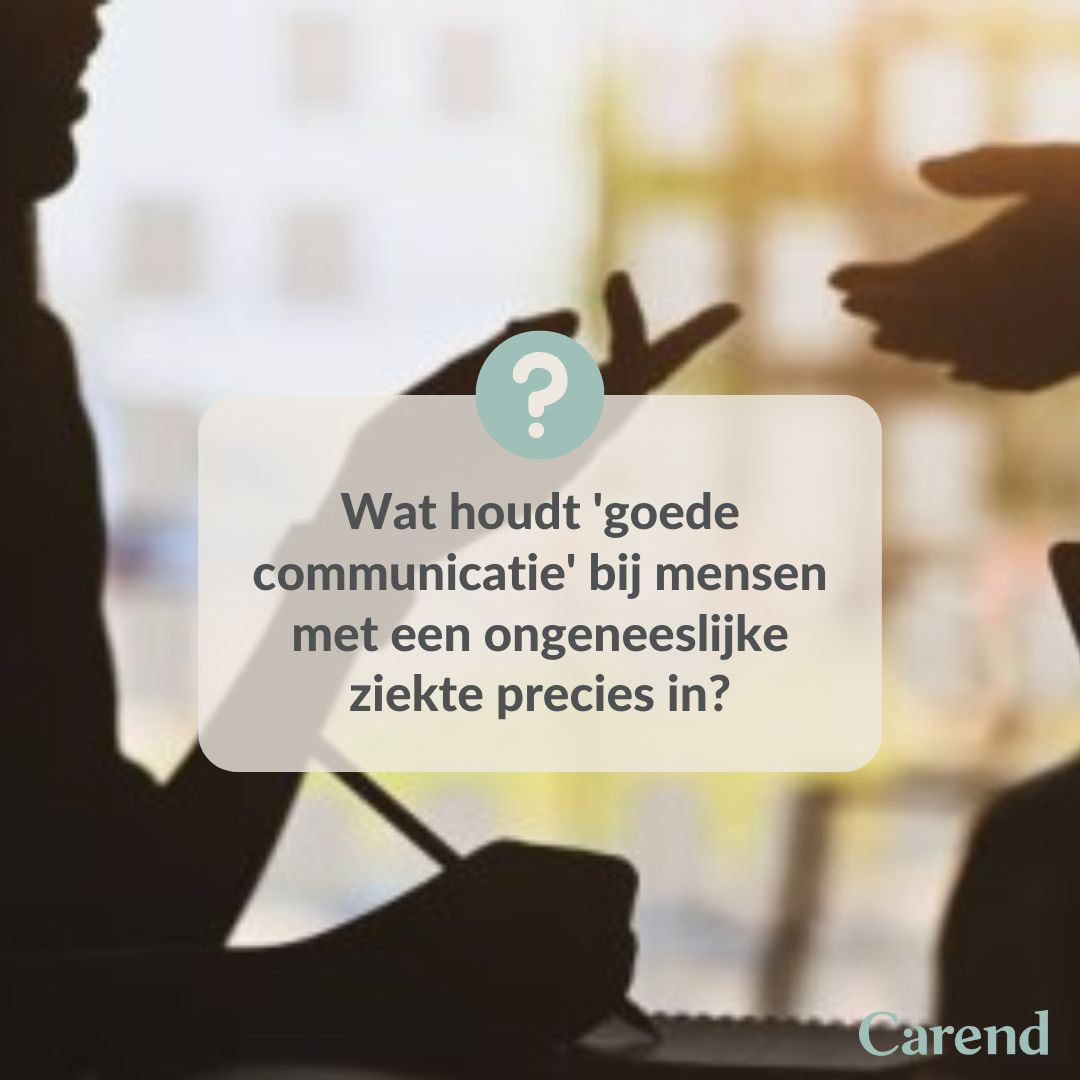 Op dinsdagavond 20 juni organiseert Carend het geaccrediteerde webinar 'Communicatie bij vergevorderde kanker'.  Hierin worden de belangrijke aspecten van goede communicatie door o.a. psycholoog Liesbeth van Vliet voor het voetlicht gebracht.

carend.nl/artikel/wat-ho…