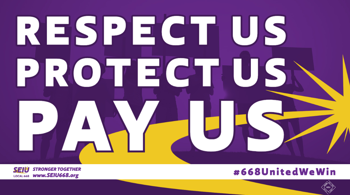 Stand in solidarity with state workers in ME, CA, and OR, calling for stronger state contracts that respect, protect, and pay workers! We’re asking all state members to please like and share this post with the hashtags #668UnitedWeWin and #RespectProtectPayUs.