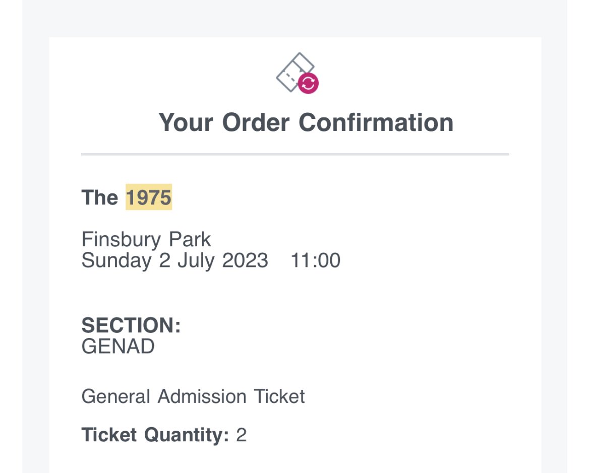 Selling 
2 x The 1975 general tickets 
Sunday 2nd July 
Finsbury Park
Dm me  
 #finsbury #TicketSales #the1975  #The1975ontour