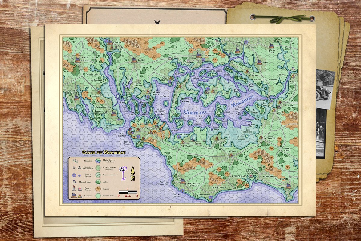 This map of the Gulf of Morbihan I just completed will come in handy in our new #CallofCthulhu game as well.