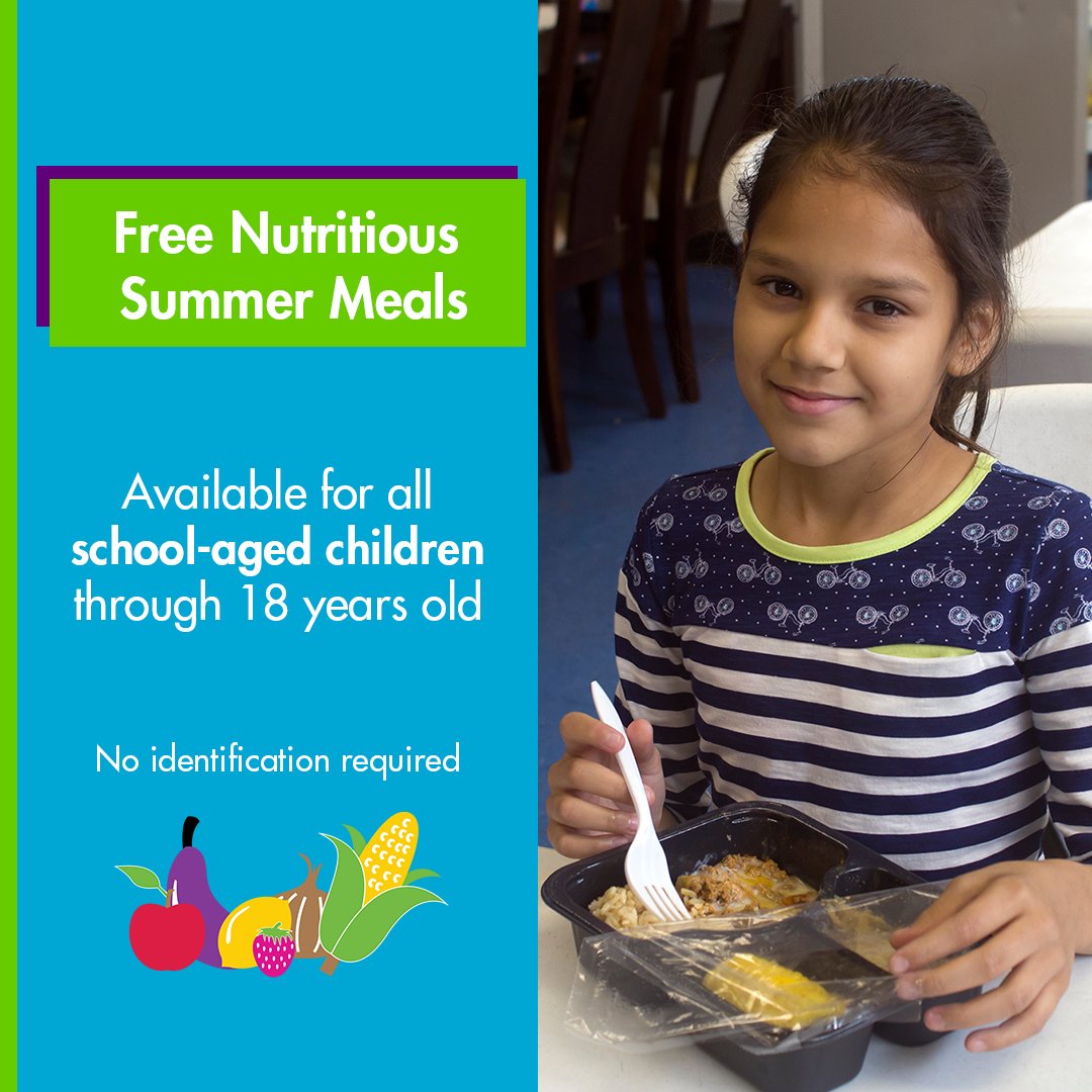 Attention all families with school-aged children: school may be out but free & nutritious summer meals are here!🍏 All children must be present to receive a meal. 📍Select Kids Cafe to find a location near you: bit.ly/3CjT5ua

#KidsCafe #SummerMeals #FoodForBetterLives