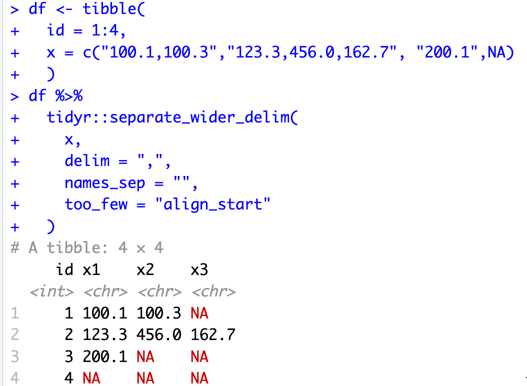 While teaching an #rstats workshop, a student suggested I use the updated version of the separate function in tidyr. I'm impressed! What I show below, is a pretty common need.