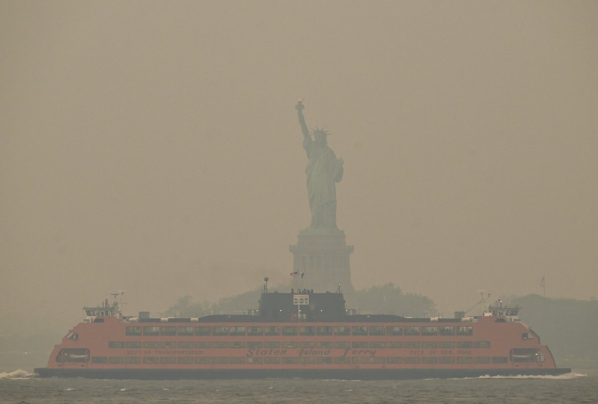 Tedros Adhanom Ghebreyesus (@drtedros) on Twitter photo The #ClimateCrisis knows no borders. The wildfire smoke spreading from Canada to the US demonstrates, yet again, the immediate danger exposure to air pollution poses to our health.
We know the solutions. How many lives lost will it take to act?
📸 <a href="/GettyImages/">Getty Images</a> The #ClimateCrisis knows no borders. The wildfire smoke spreading from Canada to the US demonstrates, yet again, the immediate danger exposure to air pollution poses to our health.
We know the solutions. How many lives lost will it take to act?
📸 <a href="/GettyImages/">Getty Images</a>