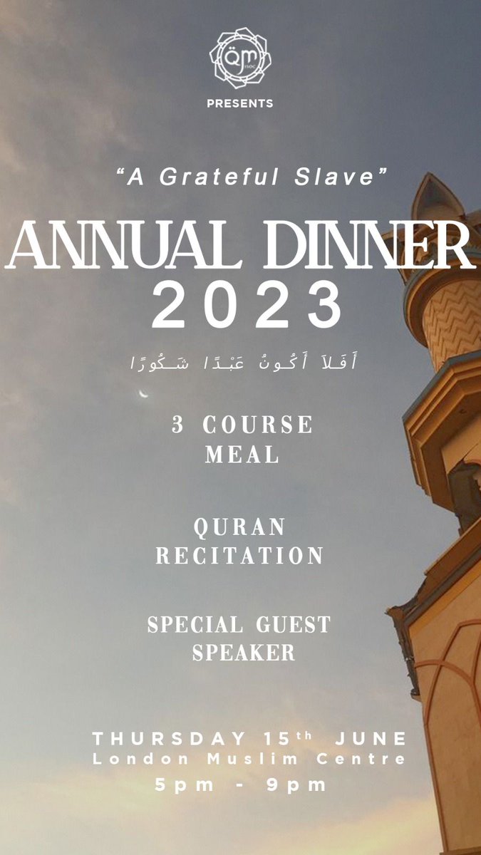 Expect the following:

🍽 Three-Course Meal
👞 Formal Dress Code
🔉Special Guest Speakers
🎤 Beautiful Qur'ān Recitations
🏅 Stalls, Games and Prizes
🧋 Bubble Tea/Chai
👋🏼 Year Recap + Graduate's Farewell
🤝Brotherhood/Sisterhood
🌊 Summer Vibes

... and so much more …