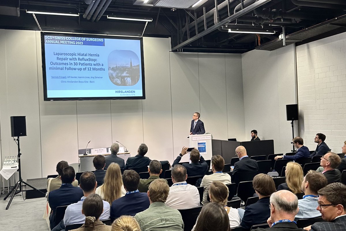 We thank Drs. med Yves Borbély and Yannick Fringeli for presenting their work and follow-up data for #RefluxStop in Basel at the Swiss College of Surgeons 2023 Meeting.

#AcidReflux #GERD #GORD #GITwitter #GastroTwitter
#Implantica #SwissTech