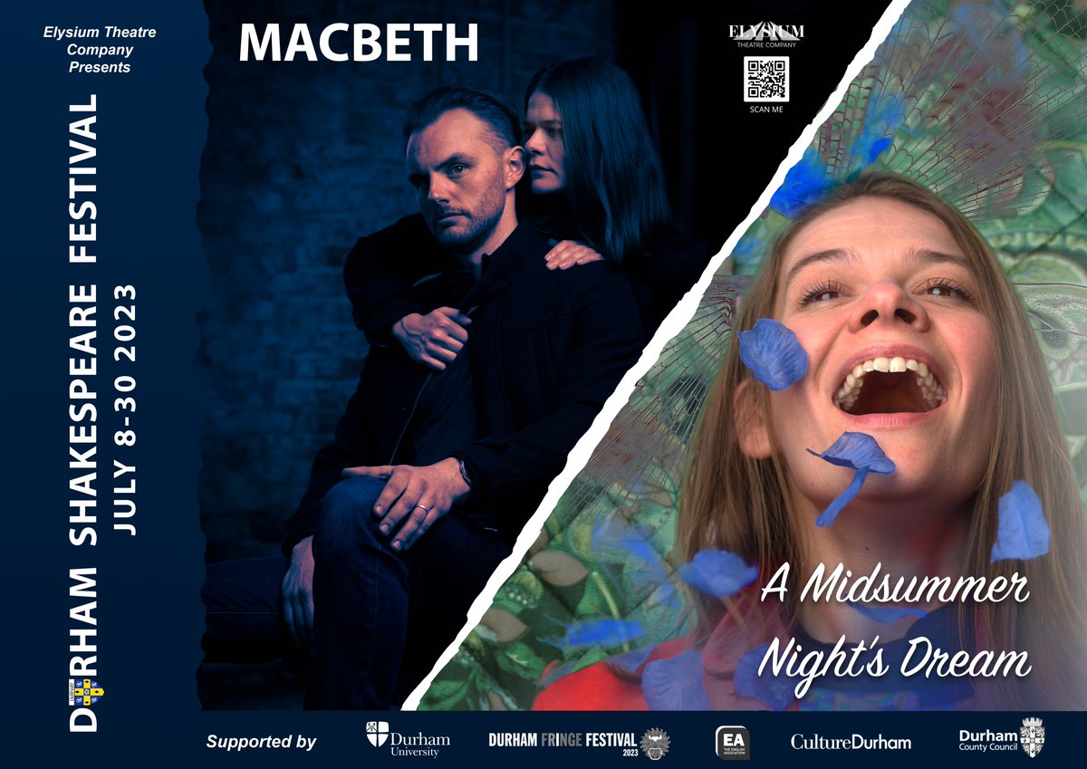 Be ready for some exhilarating theatre at the first Durham Shakespeare Festival! 🎭See Macbeth and A Midsummer Night’s Dream by the @ElysiumTc 
When? 8 – 30 July
Where? @ushawdurham, @BishopTownHall and @Assembly_Rooms_ 
 ⏩Tickets  bit.ly/SFestival
#DurhamCultureCounty