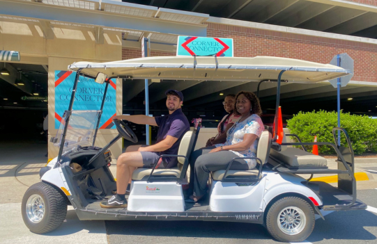 Get excited about our complimentary shuttle service called the Corner Connector! Hop on and off at 5 amazing stops, including the parking garage, on Thursdays to Sundays between 5-10 p.m. Let's take your shopping, dining, and entertainment experience to the next level. 🚏🚍🥳