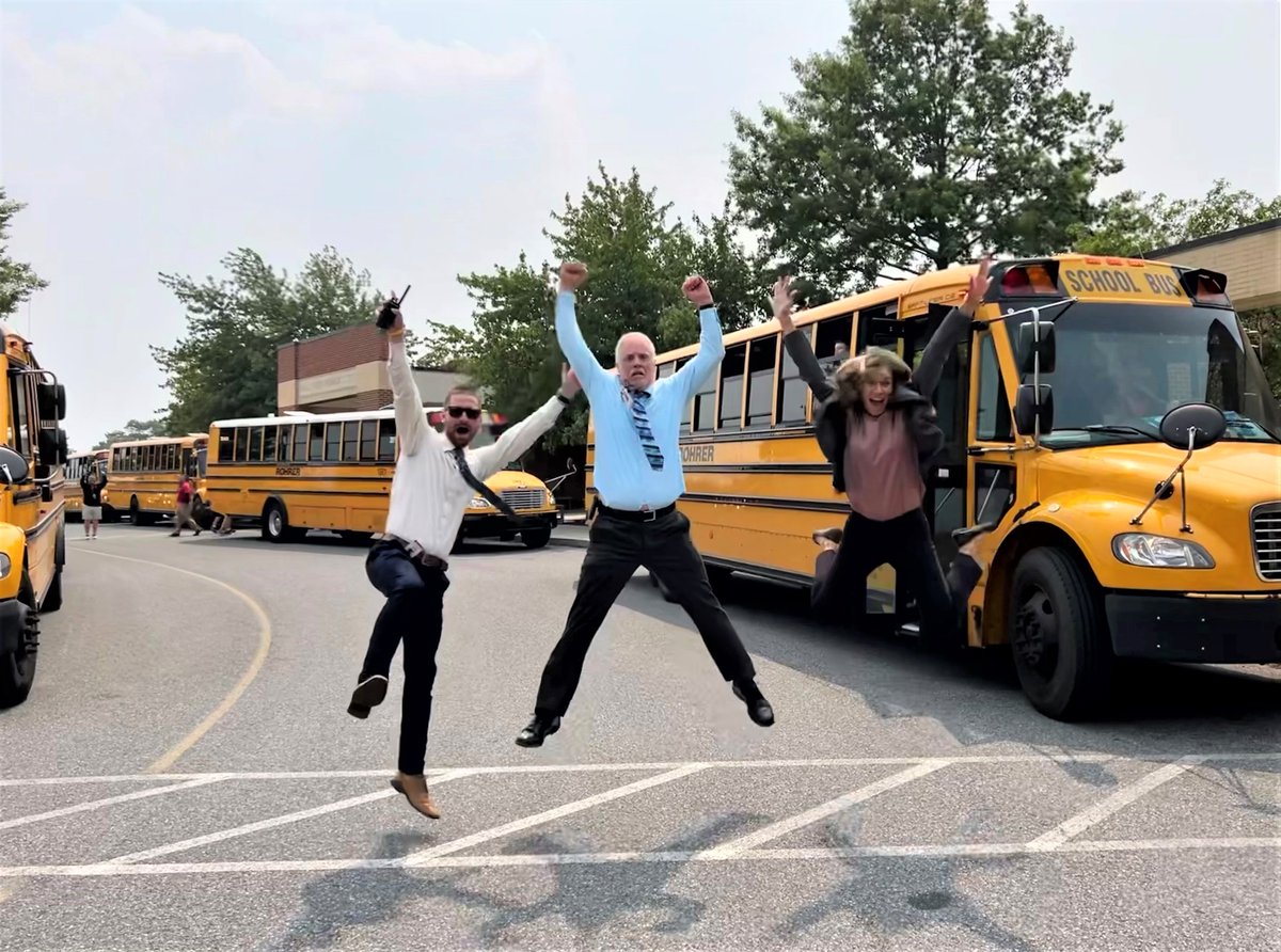 CVSDnews's tweet photo. Enjoy your well-deserved summer break! But please know that we truly can’t wait to see you on August 23, 2023, for our first day of school. 📷 @EagleViewMS's Mr. Gallagher, Mrs. Trybulski, and Mr. Garraway. #TheyDidItAgain #weWILLmissyou #ItsAllinFun #ItsTradition https://t.co/qDD9hifwvL