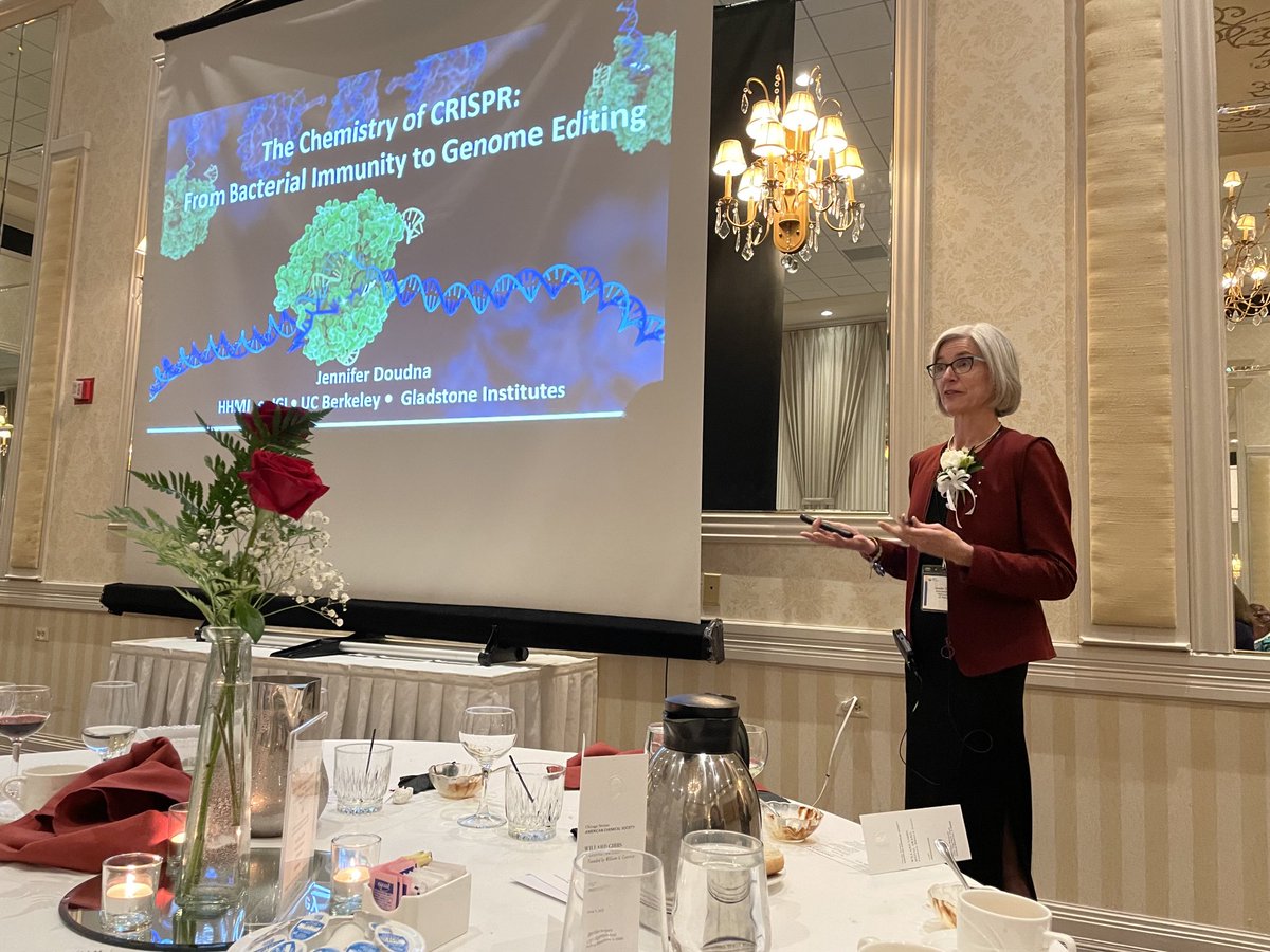 At the Gibbs award last evening. What a treat to be able to talk with this year’s winner, Jennifer Doudna! #ChicagoACS