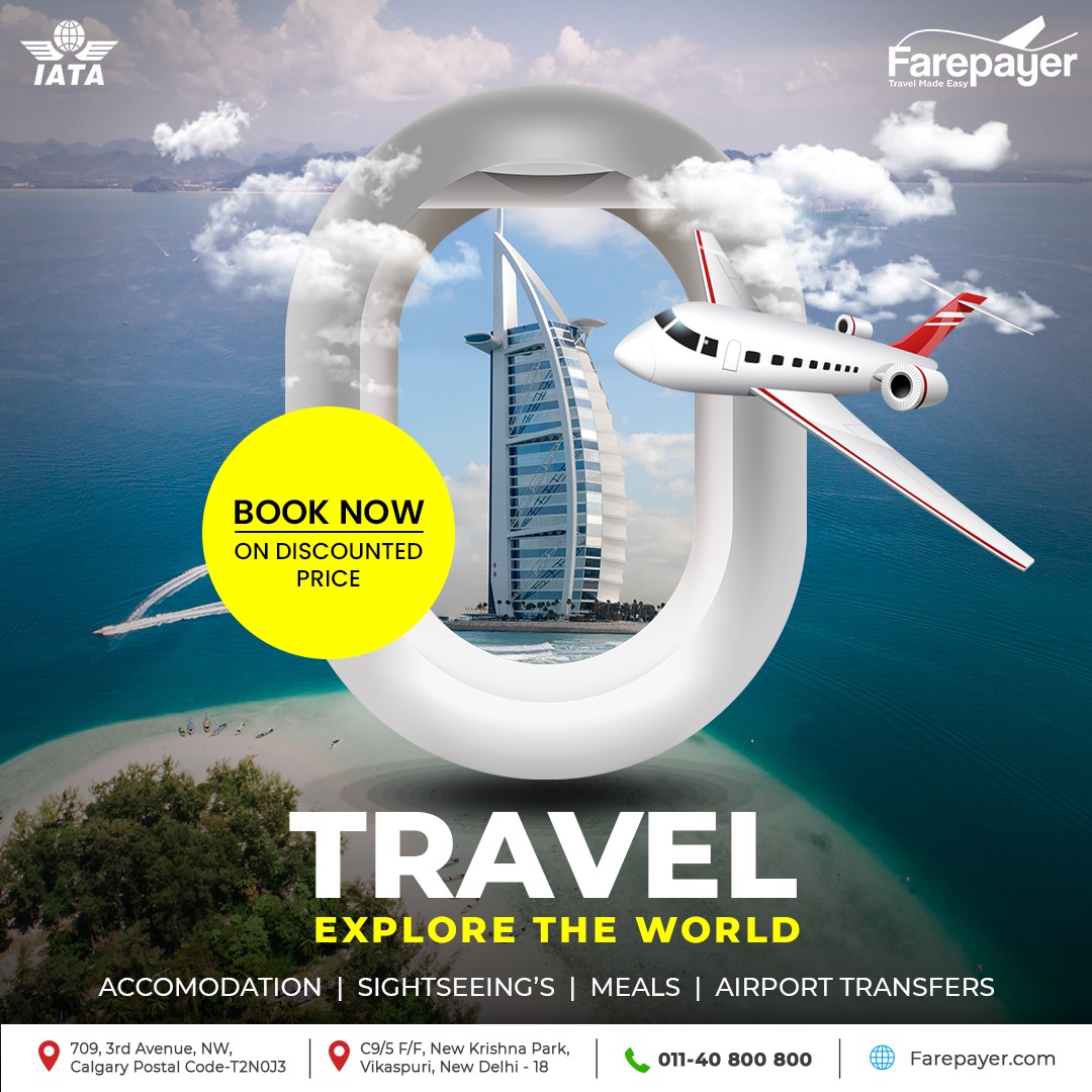 Farepayer_1's tweet photo. Farepayer Complete Travel Solution Book Tour Packages, Flights, Hotel, and more... 

Call for more 011 40 800 800 

#travelpackages #tourpackage #trip #triptour #traveltips #traveltourism #tourism #farepayer #hotel #booking #air #flights #airfare #book #bookflights #flight https://t.co/CFOZbsk9si