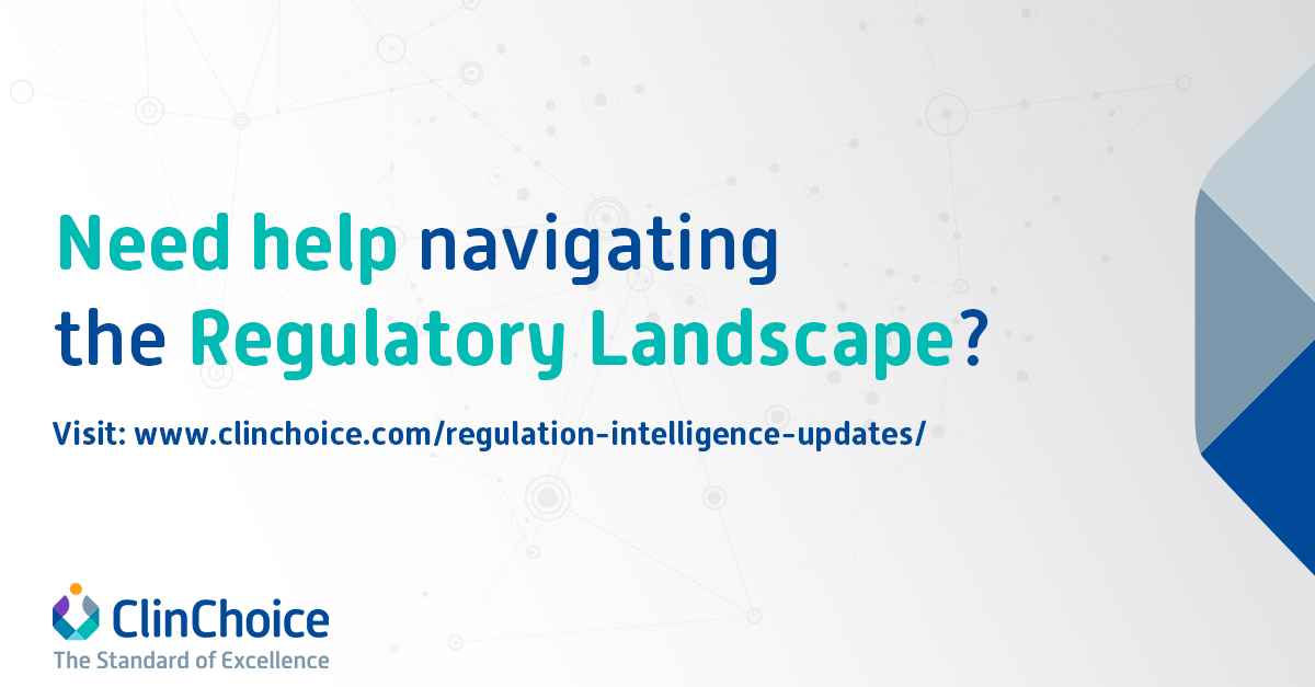 ClinChoice's tweet image. Stay current with ever-changing regulations through routine Regulatory  Intelligence updates from ClinChoice! Let&apos;s ensure unexpected changes in regulations don&apos;t impact your study.
For regulatory updates, visit: hubs.ly/Q01SHQD10
#RegulatoryIntelligence #ClinChoice