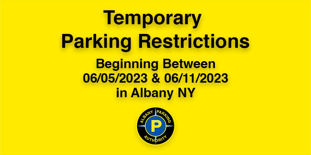 Updated: Parking Restrictions beginning in the City of Albany, NY between 06/05/2023 - 06/11/2023: parkalbany.com/news/emergency…

#WheretoPark #DowntownAlbany #AlbanyNY