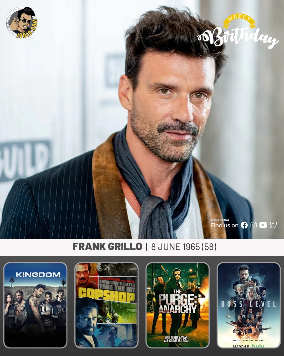 Happy birthday to Frank Grillo, who turns 58 today!    