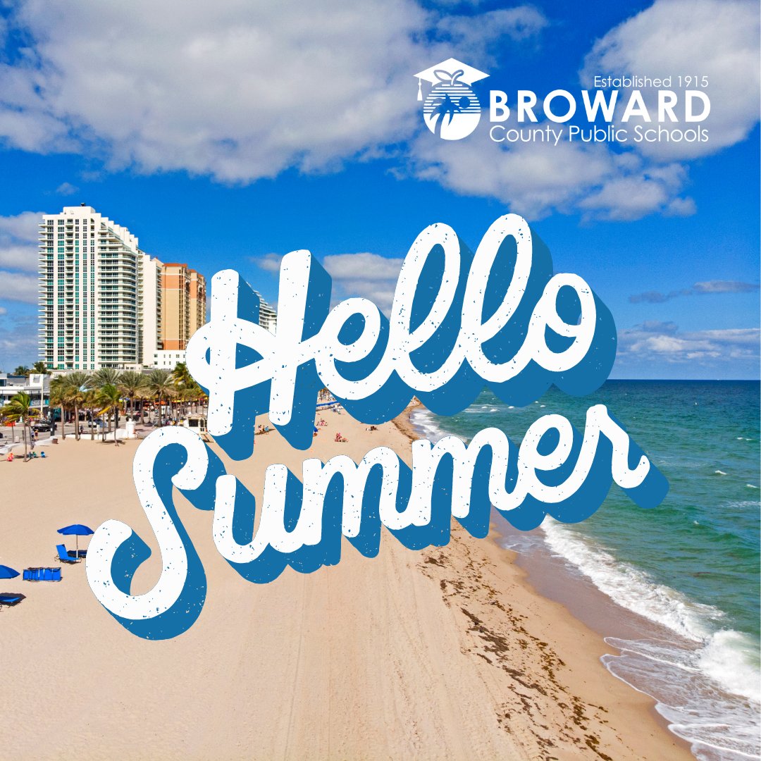 browardk12teach's tweet photo. Happy Last Day of School! 😎

School's out, summer's in! ENJOY! ☀️ 

See you again on August 21st!
.
.
#BCPS #FortLauderdale #SummerVacation #Summer
#SummerBreak #SouthFlorida #lastdayofschool #schoolsout https://t.co/WY8J8oa2zW
