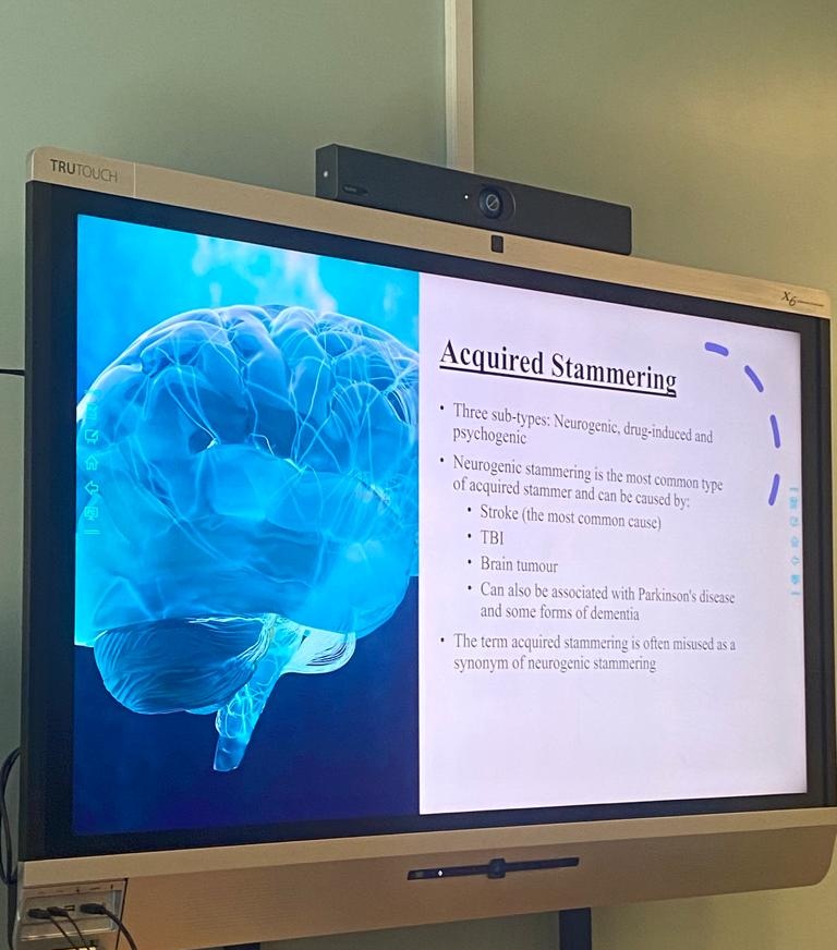 BHRUT_SLT's tweet photo. Great CPD session from @EllaGregorySLT and @Amaara_SLT on Acquired stammering👏 Very interesting topic and definitely something we needed to learn more on👀🧑‍💻👩‍💻 @RCSLT #mySLTday https://t.co/ClYL4e6RAe