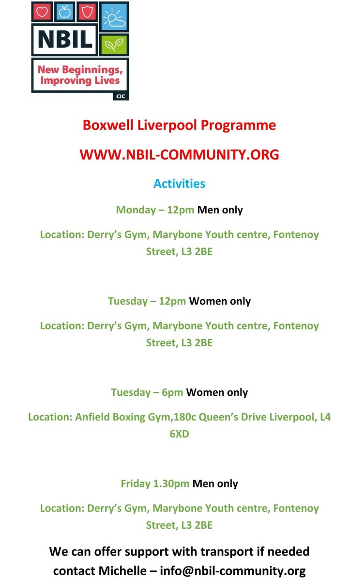 Our boxwell Liverpool programme details below. #consistent #support #health #physical #wellbeing #longterm #mentalhealth