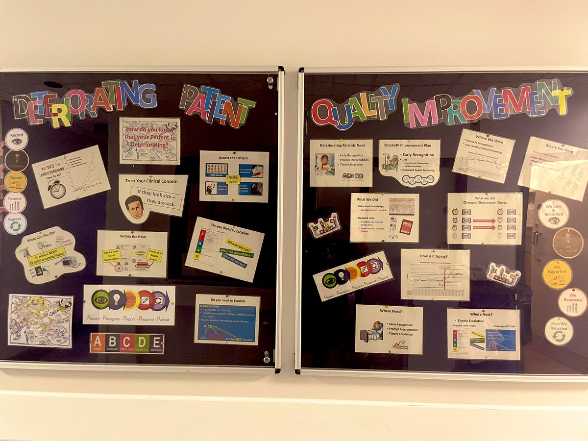 Elizabeth wards new information board #deterioratingpatient #qualityimprovement #patientsafety #serviceimprovement @AlisonBakewell @SimonGorrell @ShirleyPreston1 @nag2710 @Carolin88643742 @JeanetteHalborg @GEHNurses @GEHNHSnews @GEHNurseEd