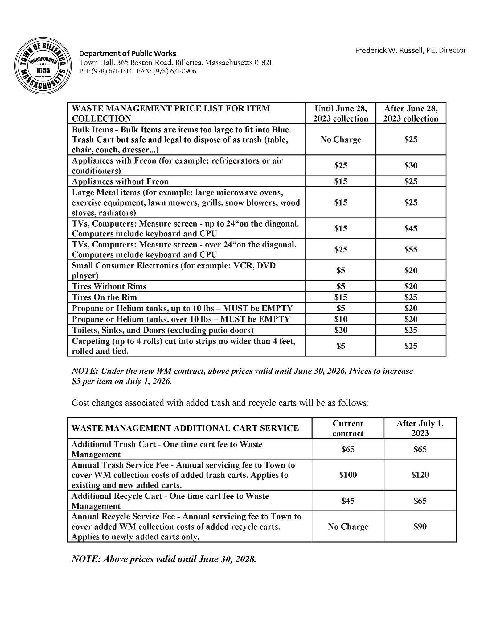Town of Billerica on Twitter "As part of the new Waste Management
