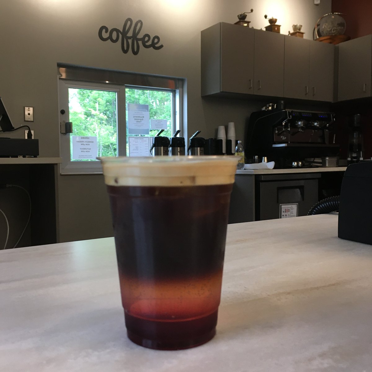 RedCedarCoffee's tweet photo. This month our featured drink is a Blackberry Espresso Tonic. This crisp, refreshing drink is perfect for the hot days of summer! https://t.co/bUp10rjRB2