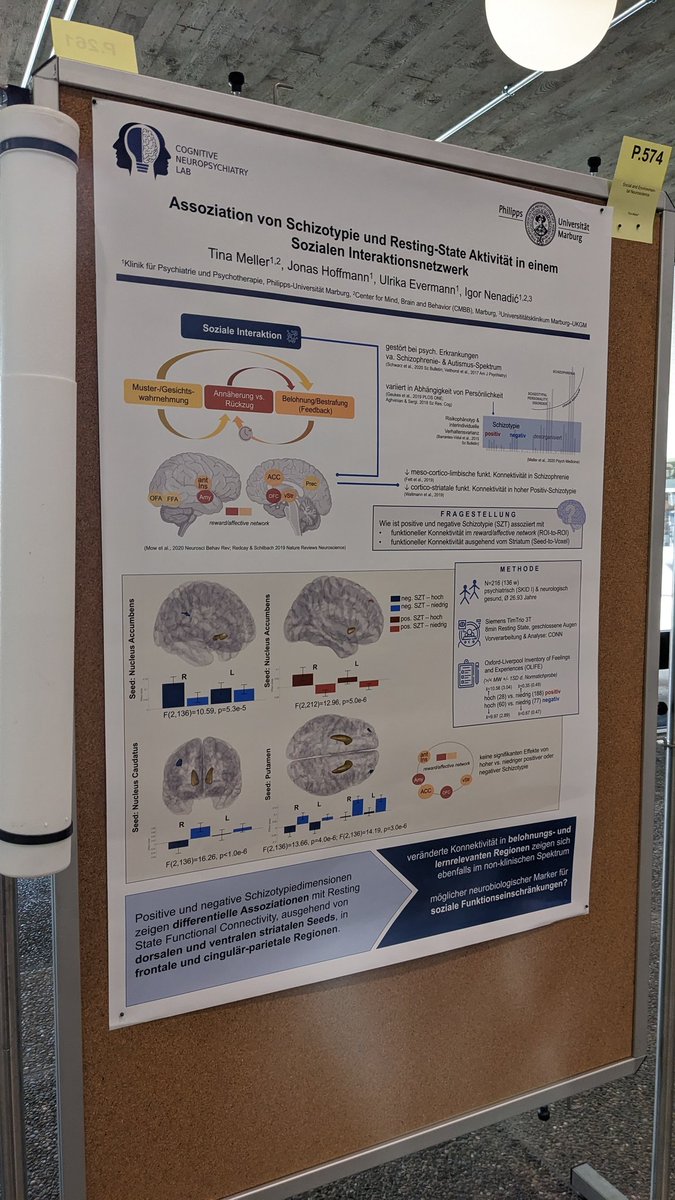 Happy to meet you at #PuG2023 poster 574 to chat about #schizotypy and resting state activity in a social interaction network (in English, too, even though the poster is in German🙈)