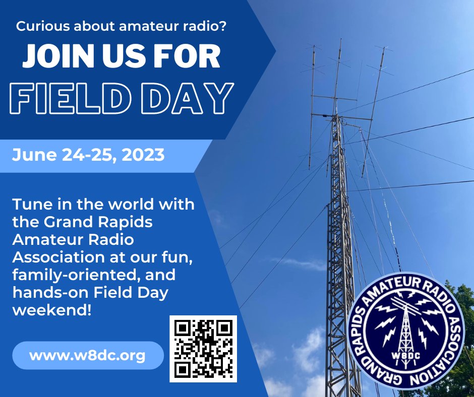 We're returning to the GVSU Ravine Center for Field Day 2023!

Saturday and Sunday, June 24-25, 2023

4310 W Ravine Center Dr, Allendale, MI 49401
what3words: ///pocket.network.ahead

#ARRL #ARRLFieldDay #AmateurRadio