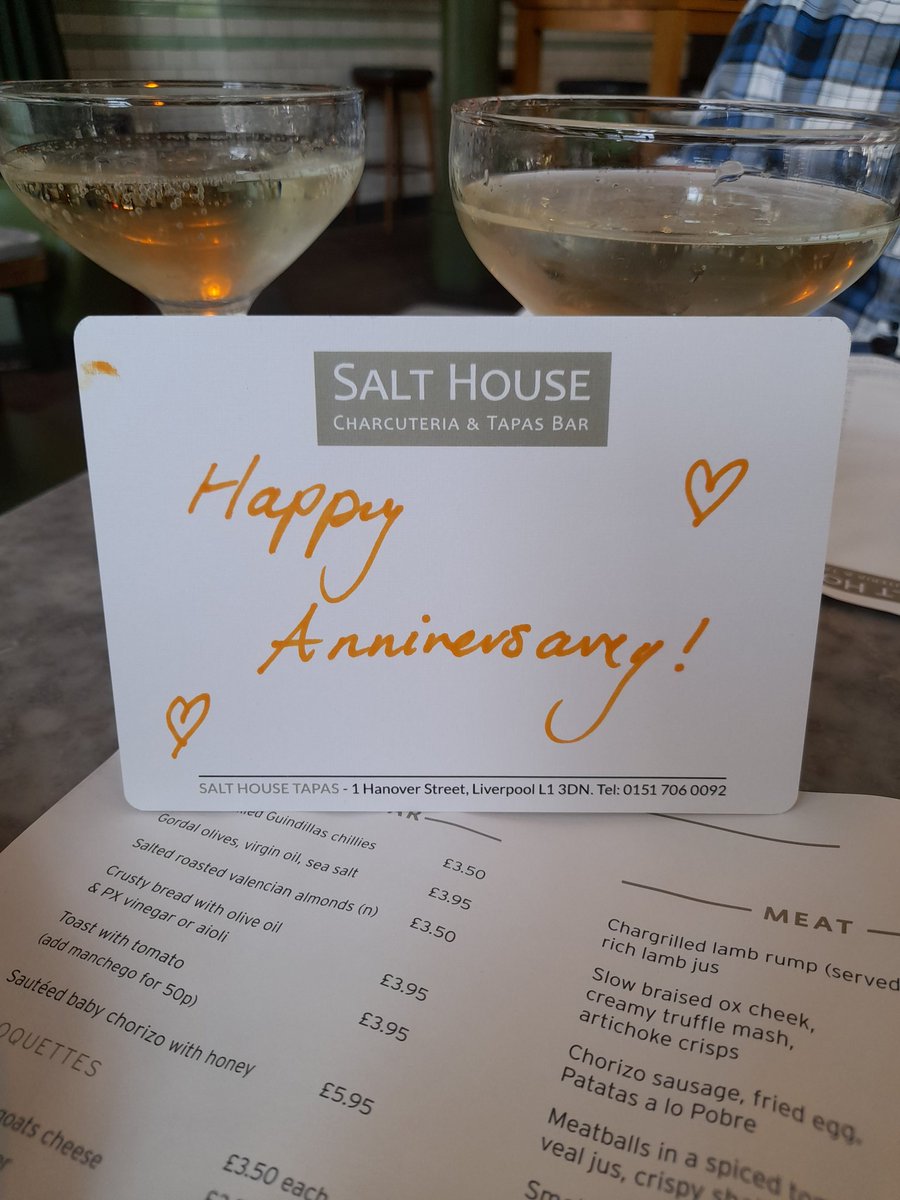 What an amazing meal again <a href="/salthousetapas/">Salt House Tapas</a> to celebrate our 27th Wedding Anniversary. Service by the staff was as good as ever. Thank you