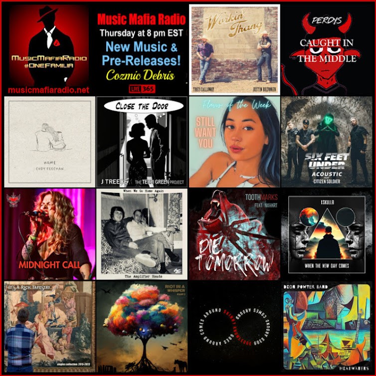 Tonight 8pm ET ~ New Music!
<a href="/Trey_Calloway/">Trey Calloway (Official Artist Page)</a> <a href="/perdysofficial/">PERDYS</a> <a href="/CFeechan/">Cody Feechan ♡</a> <a href="/jtreece25/">Jtreece</a>  &amp; <a href="/terrigreenproj/">theterrigreenproject</a> <a href="/Official_FOTW/">FlavoroftheWeek</a> <a href="/smashintopieces/">SMASH INTO PIECES</a> <a href="/thehrbofficial/">The Heartland Roots Band</a> #TheAmplifierHeads <a href="/toothmarksmusic/">TOOTH MARKS</a> <a href="/EricTheSoo/">Eric & The Soo</a> #Xskull8 <a href="/ChapmanEddy/">ChapmanEddy</a> <a href="/SkinnyKOfficial/">Skinny Knowledge</a> &amp; <a href="/wokedreamer76/">Deon Powter</a>  
musicmafiaradio.net🎵🎉
