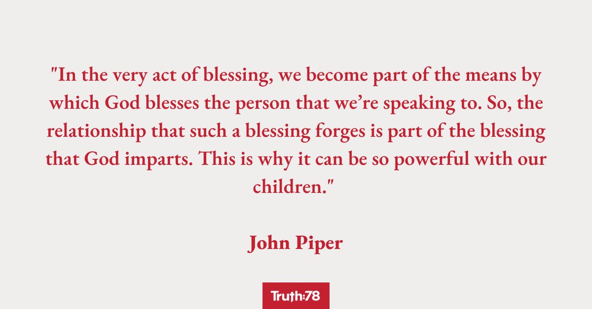 In answering the question, "How do I bless my children before bed?" John Piper affirms the value of blessing children and commends the booklet A Father's Guide to Blessing His Children. See a link to that resource in our bio.