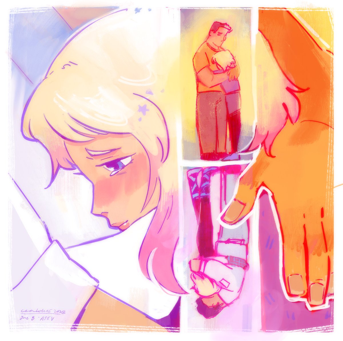 A lil doodl of two scenes that melted me thoroughly;; 

#AcrossTheSpiderVerse #AcrossTheSpiderVerseSpoilers #GwenStacy