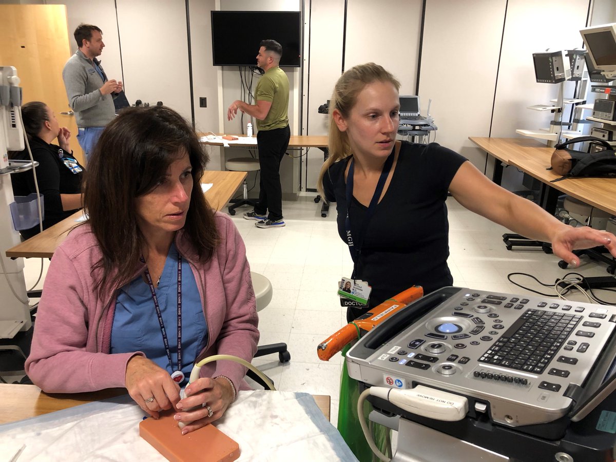 Learners practiced ultrasound techniques at our Emergency Medicine Ultrasound Guided Peripheral Intravenous Catheterization Course. #emergencymedicine #ultrasound #POCUS #simulation #MedEd @BrighamSono @BWHEmergencyMed