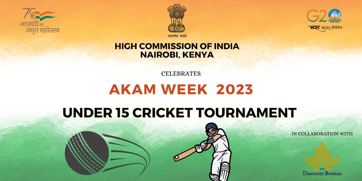 IndiainKenya's tweet photo. 🏏 Join us for an action-packed weekend of cricket at Annadil Jamaly, Saifee Park, Karen on June 17 &amp; 18. We are hosting an invitational Under 15 Cricket T10 Tournament supported by #DawoodiBohra featuring talented young cricketers showcasing their skills. 
#cricketfever https://t.co/HE01aLOUhM
